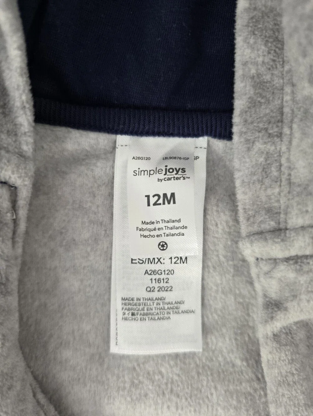 Baby Boy 12m Fuzzy Gray Jacket